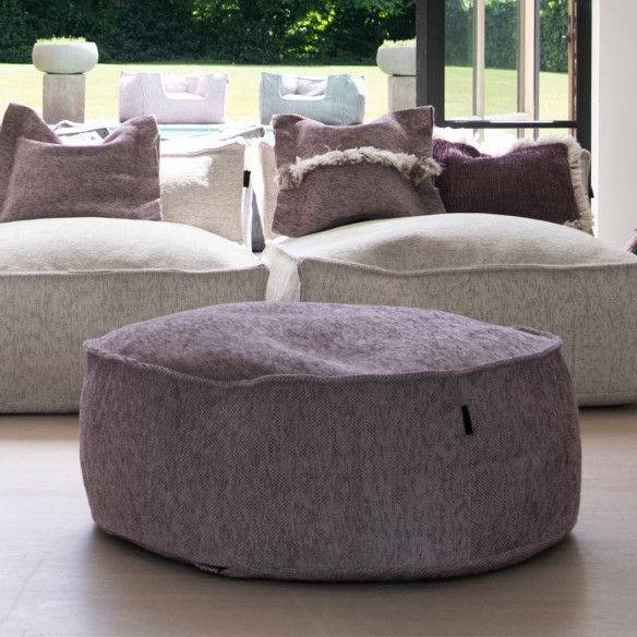 VELTY Round Pouf Lilac