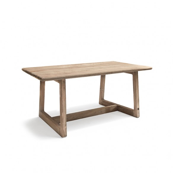 Table haute de jardin DELMON en teck recyclé gris naturel L180