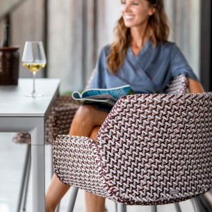 VIBE Garden Chair Light Grey/Bordeaux/Dusty Rose Weave