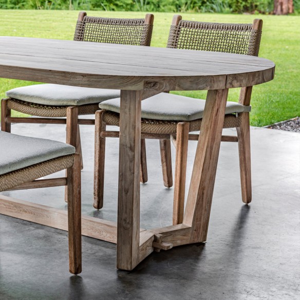 Chaise de jardin FLORA en teck recyclé avec coussin d’assise