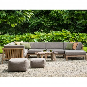 LAUSANNE Garden Lounge Set 7 Seater in Natural Reclaimed Teak