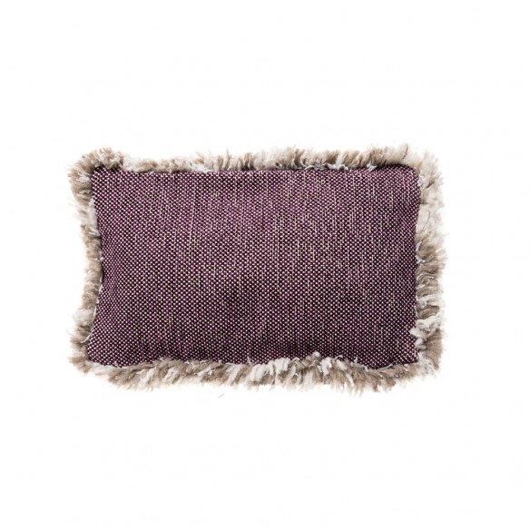 Coussin de décoration VELTY aubergine 50x30cm