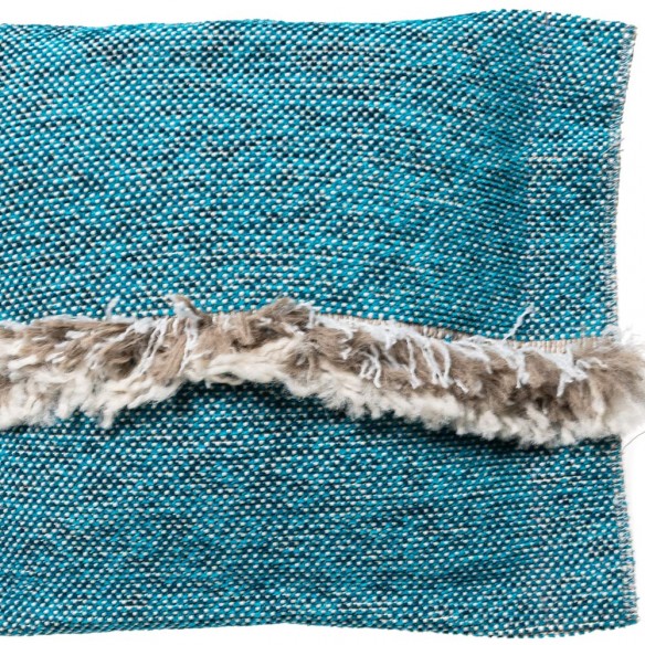 Coussin de décoration VELTY bleu paon 40x47cm