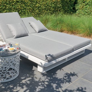 FITZ ROY Double Sun Lounger Aluminium White 2