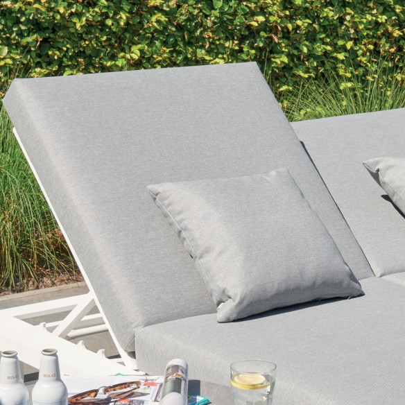 Double bain de soleil FITZ ROY blanc aluminium