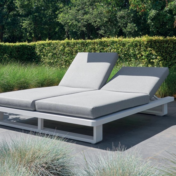 FITZ ROY Double Sun Lounger Aluminium White