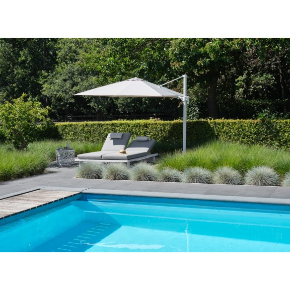 FITZ ROY Double Sun Lounger Aluminium White