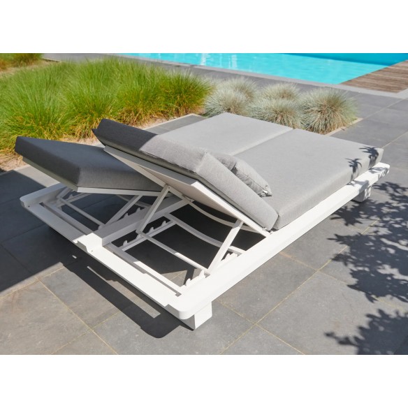 FITZ ROY Double Sun Lounger Aluminium White