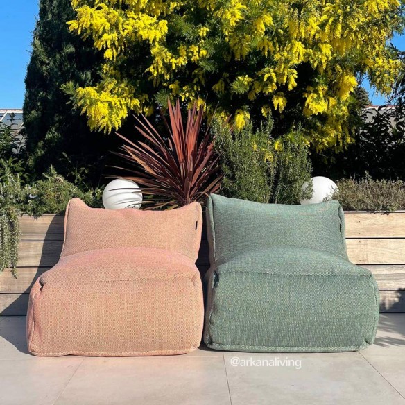 Duo de fauteuils de jardin DOTTY terracotta turquoise taille M