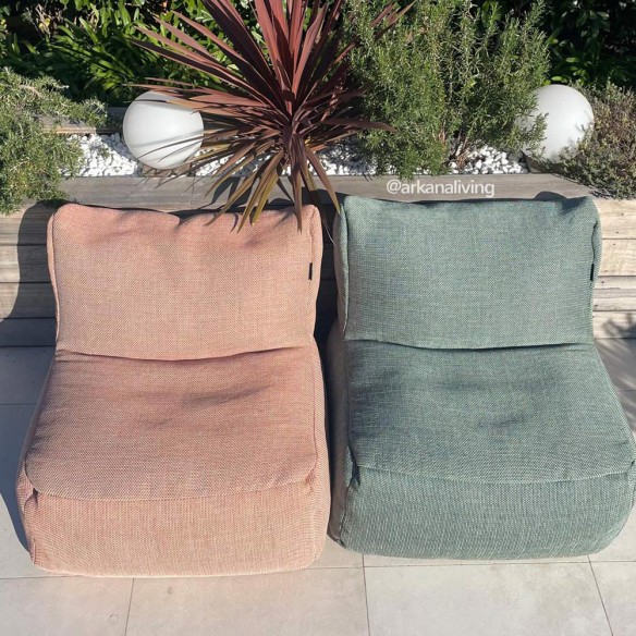 Duo de fauteuils de jardin DOTTY terracotta turquoise taille M