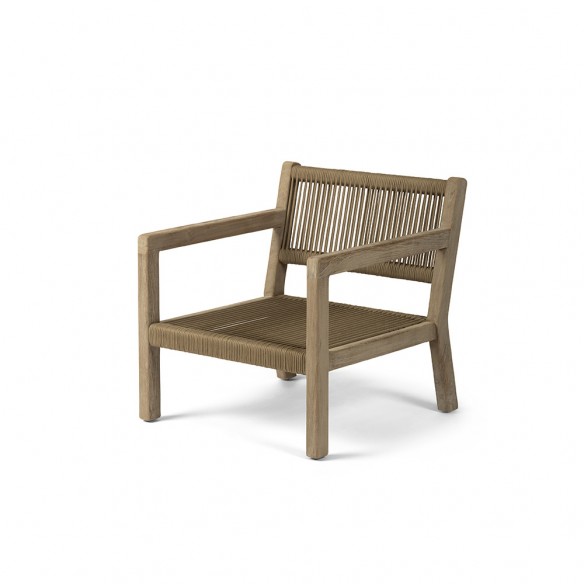 Fauteuil de jardin MALO en teck recyclé gris naturel