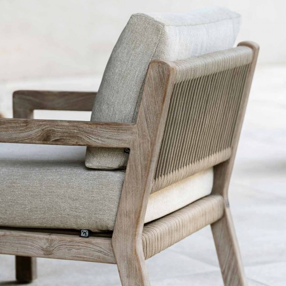 Fauteuil de jardin MALO en teck recyclé gris naturel