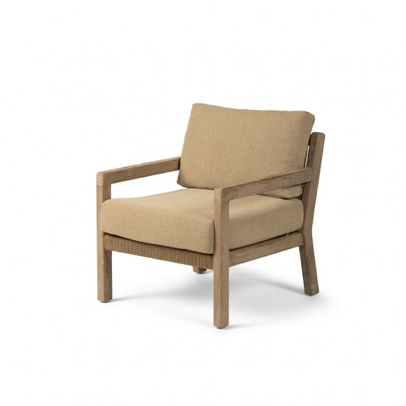 Fauteuil de jardin MALO en teck recyclé gris naturel