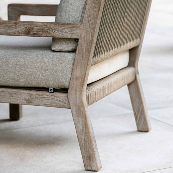 Fauteuil de jardin MALO en teck recyclé gris naturel