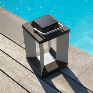 DURATEK Solar Lantern H36cm White Aluminium Rechargeable LED Adjustable Brightness 2