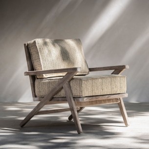 Fauteuil de jardin AUSTIN en teck recyclé gris naturel