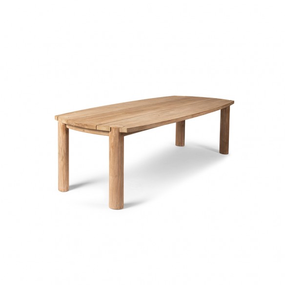 Table de jardin MILA en teck recyclé gris naturel L250