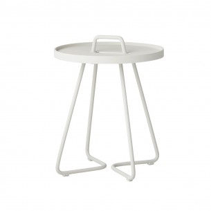 Table d’appoint ON THE MOVE H46cm en aluminium blanc 2