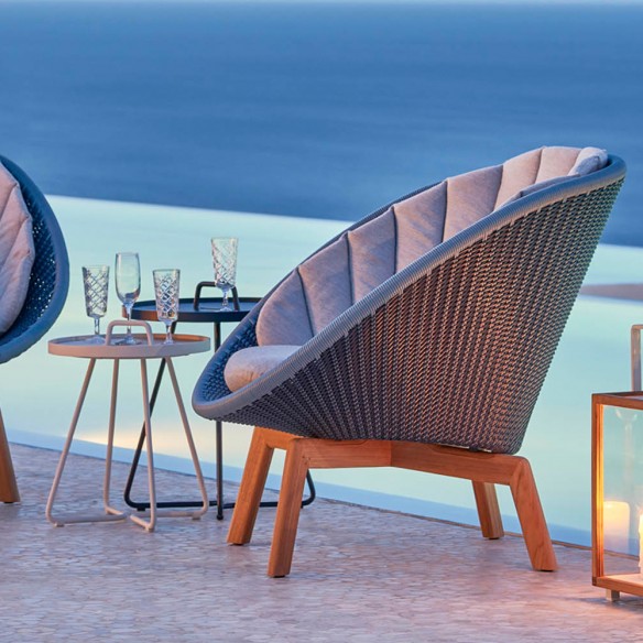 Cane-line Table d’appoint ON THE MOVE H46cm en aluminium blanc