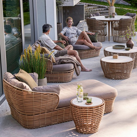 Bain de soleil BASKET Naturel coussins taupe