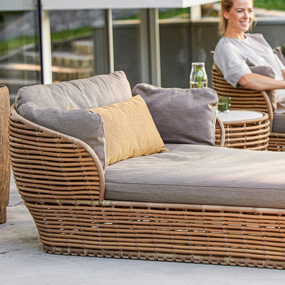 Bain de soleil BASKET Naturel coussins taupe