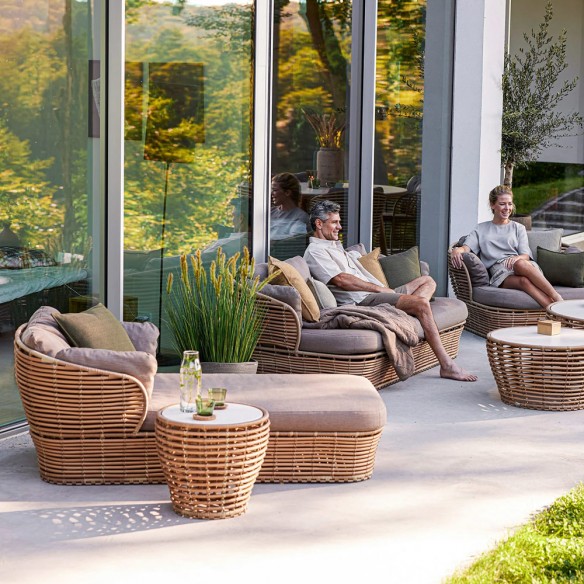 BASKET Daybed Natural with Taupe Cushions