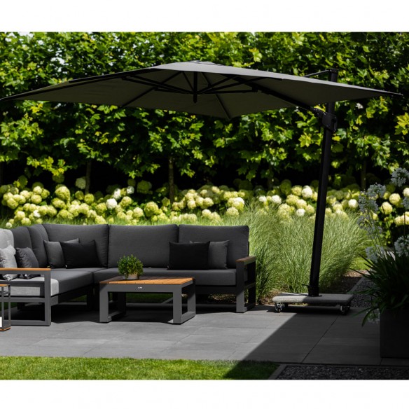 Parasol déporté JASMIN 3x3m en aluminium gris