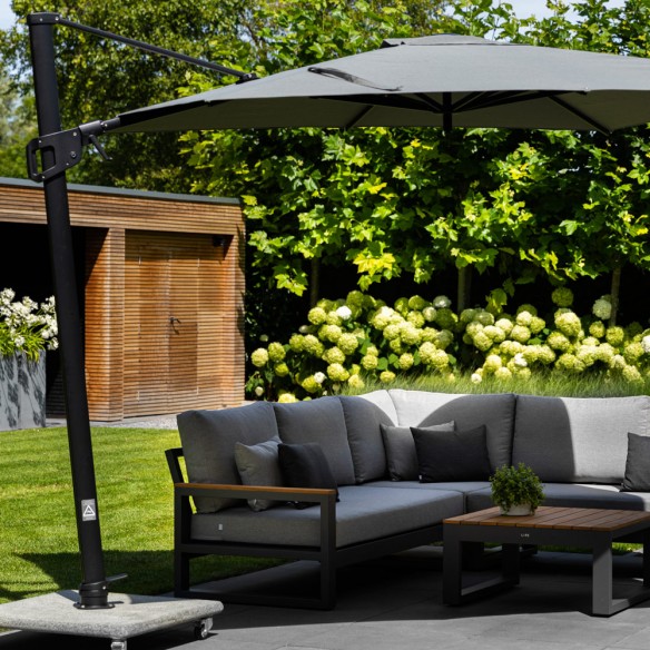 Parasol déporté JASMIN 3x3m en aluminium gris