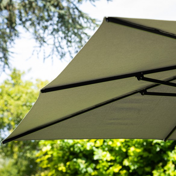 Parasol déporté JASMIN 3x3m en aluminium gris