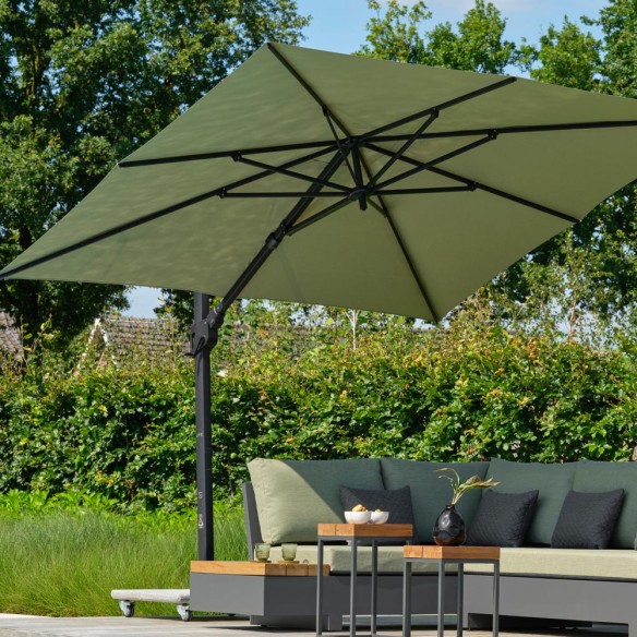 Parasol déporté JASMIN 3x3m en aluminium gris