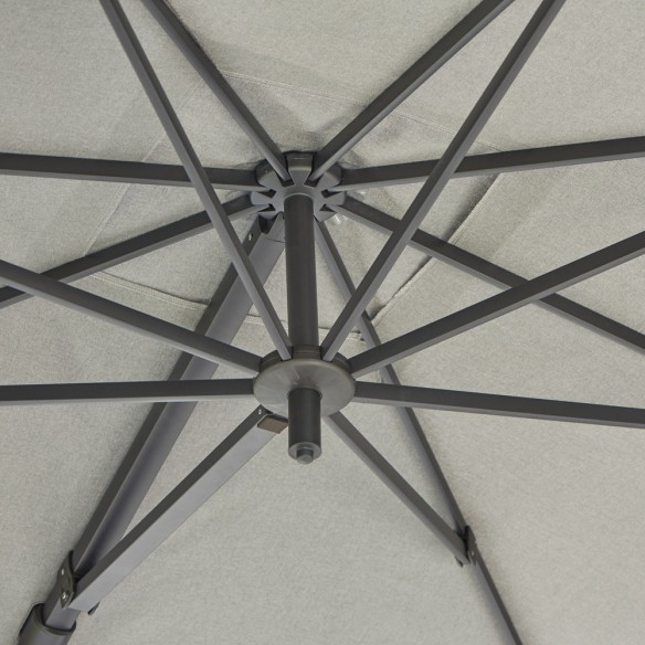 Parasol déporté JASMIN 3x3m en aluminium gris