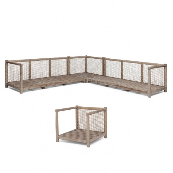 MONA Garden Lounge Set in Natural Reclaimed Teak