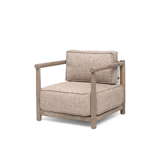 Fauteuil de jardin MONA en teck recyclé gris naturel