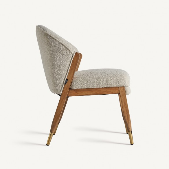 PAVIA Chair in Pine Wood combined with Bouclé Cotton