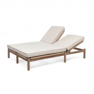 MONA Double Sun Lounger in Natural Reclaimed Teak 2
