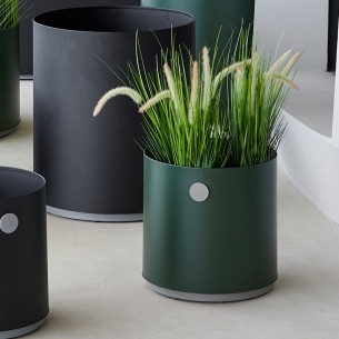 Cache-pot GROW en aluminium vert forêt Diam.38cm 2