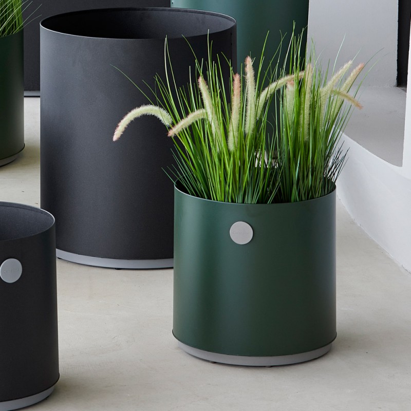 Cache-pot Grow en aluminium vert forêt Diam 38cm