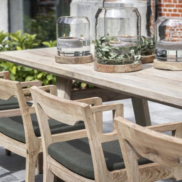 MELCHIOR Outdoor Dining Table in Natural Reclaimed Teak W300