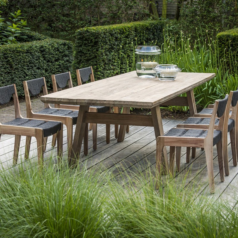 MELCHIOR Outdoor Dining Table in Natural Reclaimed Teak W300