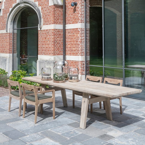 MELCHIOR Outdoor Dining Table in Natural Reclaimed Teak W300