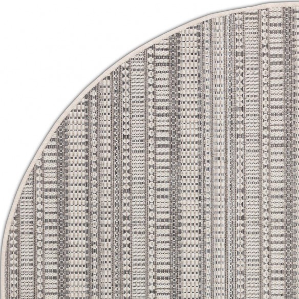 Tapis d'extérieur rond ZULU Argent en polypropylène D230cm