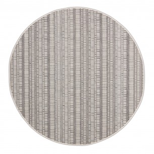 Tapis d'extérieur rond ZULU Argent en polypropylène D230cm