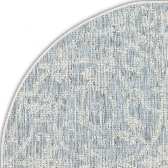 Tapis d'extérieur rond SUMMER QUAI Gris en polypropylène D230cm