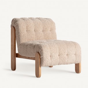 Fauteuil NUBIAN avec structure en bois de pin et coussin en mousse