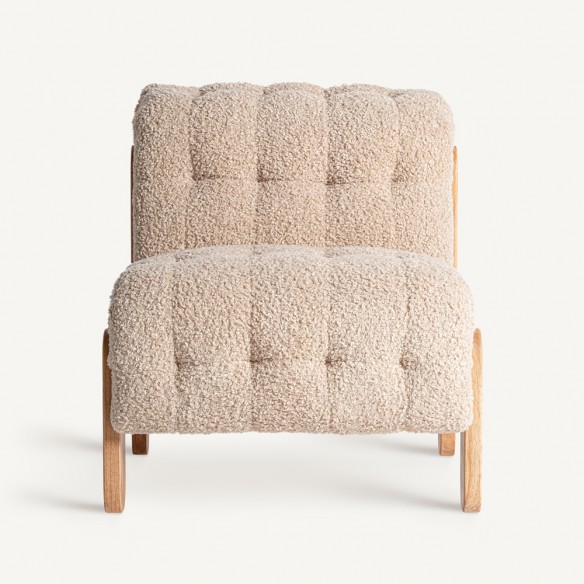 Fauteuil NUBIAN avec structure en bois de pin et coussin en mousse