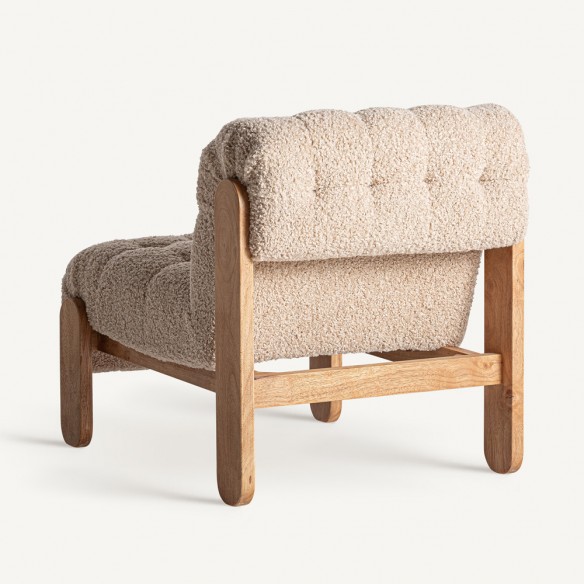 Fauteuil NUBIAN avec structure en bois de pin et coussin en mousse
