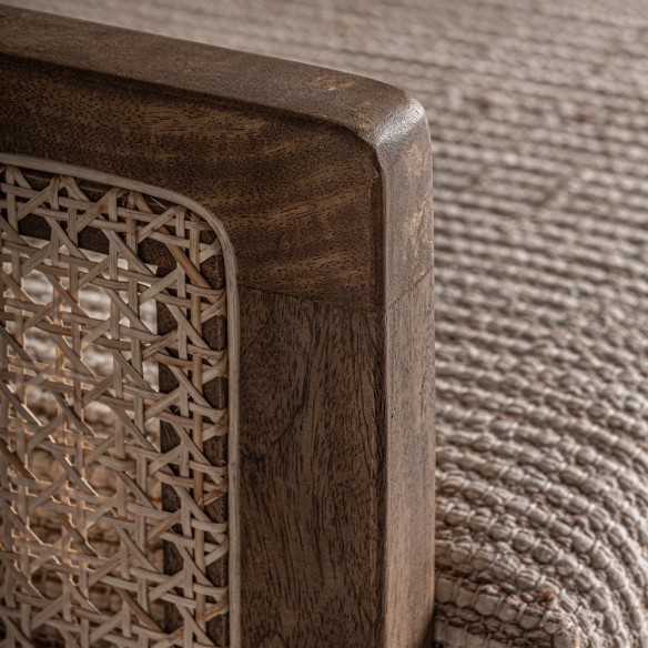 Fauteuil RAVELIA en bois de manguier combiné avec osier