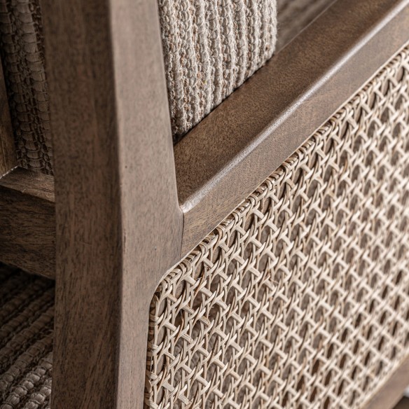 RAVELIA Armchair made of Mango Wood combined with Wicker