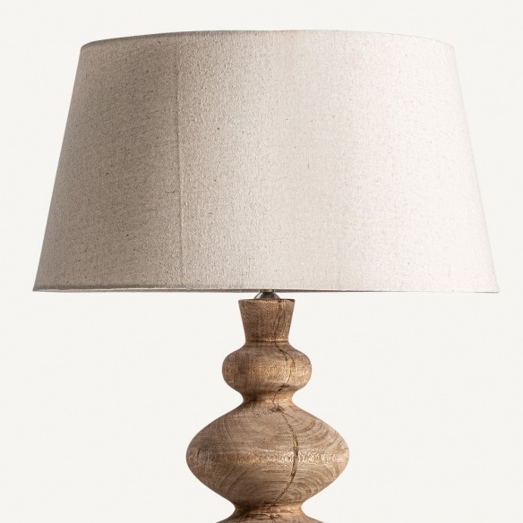 OVALIA Living Room Lamp made of Mango Wood and Cotton