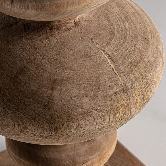 OVALIA Living Room Lamp made of Mango Wood and Cotton